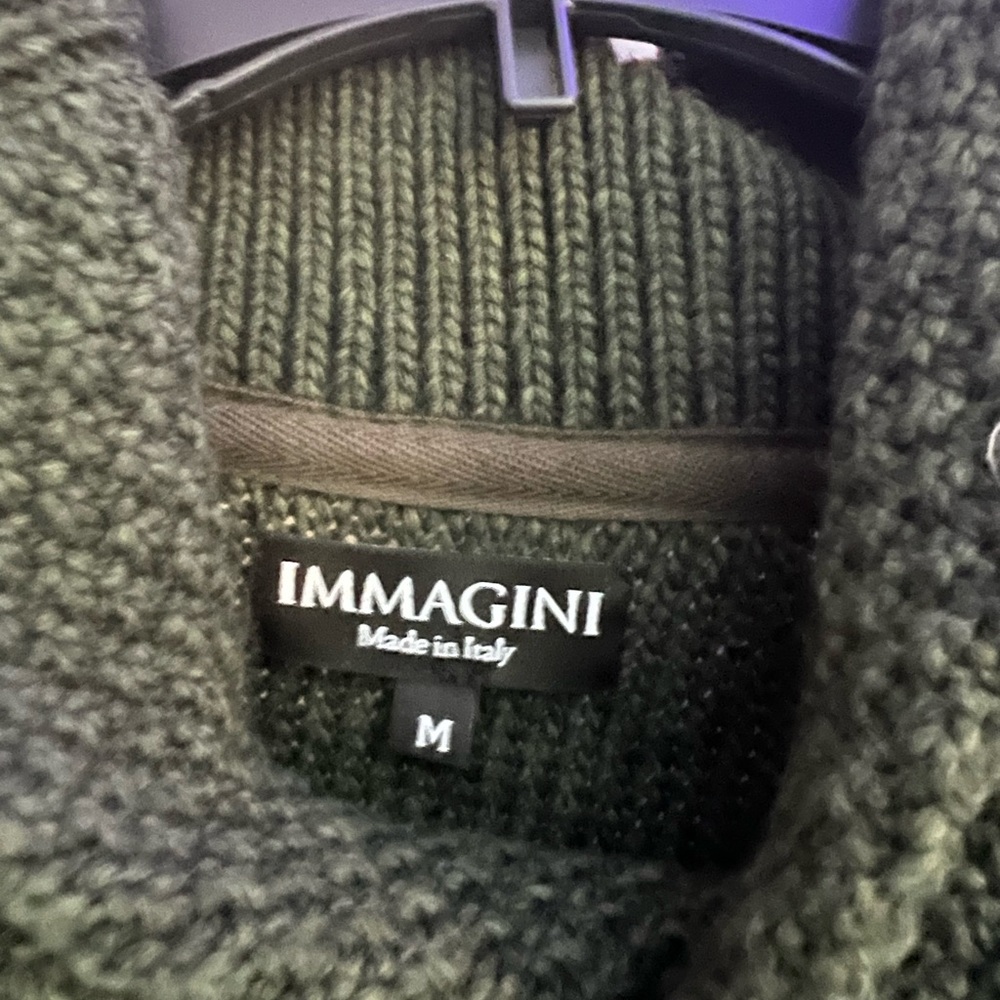 Olive Green Ribbed Turtleneck Sweater Made in Italy